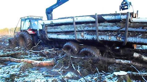 Belarus Mtz 1025 Forestry Tractor Palms 840 In Wet Forest Youtube