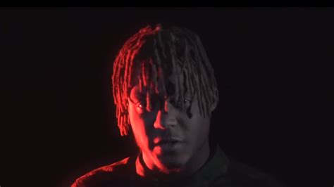 Juice Wrld In Black Background With Red Light On Face Hd