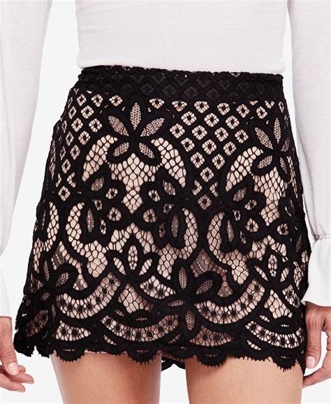 Free People Dreamy Days Lace Mini Skirt And Reviews Skirts Juniors