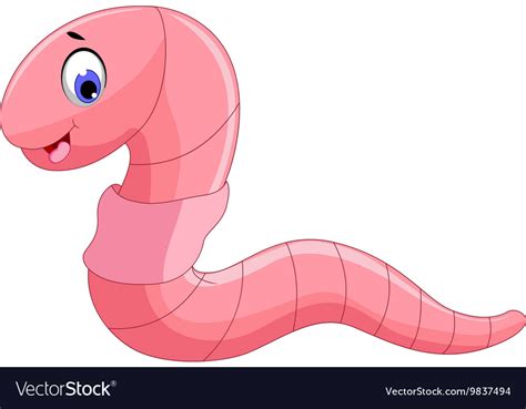 Cute Worm Cartoon For You Design Royalty Free Vector Image