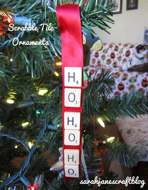 Sarah Janes Craft Blog Scrabble Tile Ribbon Ornaments
