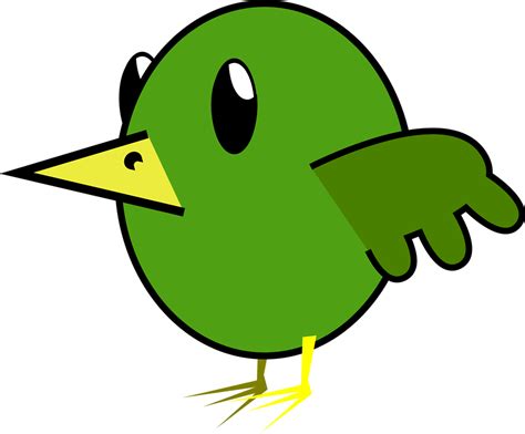 Bird Green Free Stock Photo Illustration Of A Green Cartoon Bird