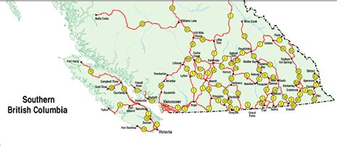 Official Numbered Routes In Bc Simple Map Province