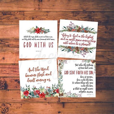 Printable Esv Christmas Scripture Cards Bible Verse Etsy