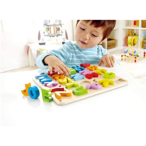Ready Stock Hape Alphabet Stand Up Kids Wooden Learning Puzzle