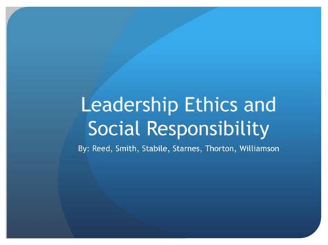 Ppt Leadership Ethics And Social Responsibility Powerpoint