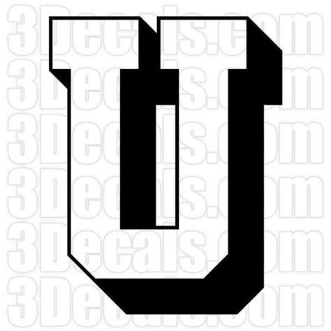 Two Color Letter U 3decals