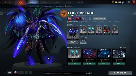 Fractal horns of inner abysm (arcana) prismatic gem: A unique dark blue Terrorblade, just crafted this bad boy ...