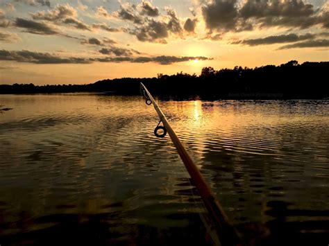 Fishing On The Lake At Sunset Nature Digital Download Sunset