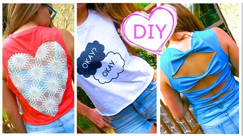 Diy Clothes 3 Diy Tops From T Shirt Lace Heart Graphic Bows No