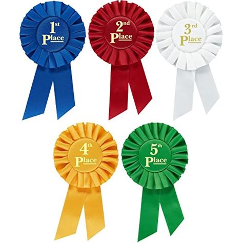 Award Ribbons Rosette Place 1st 2nd 3rd 4th 5th Premium Set
