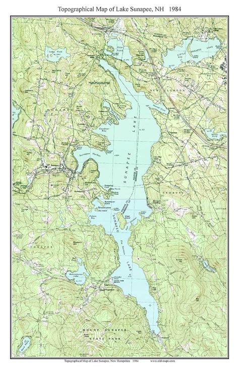 Lake Sunapee 1984 Old Topographic Map Usgs Custom Composite Etsy