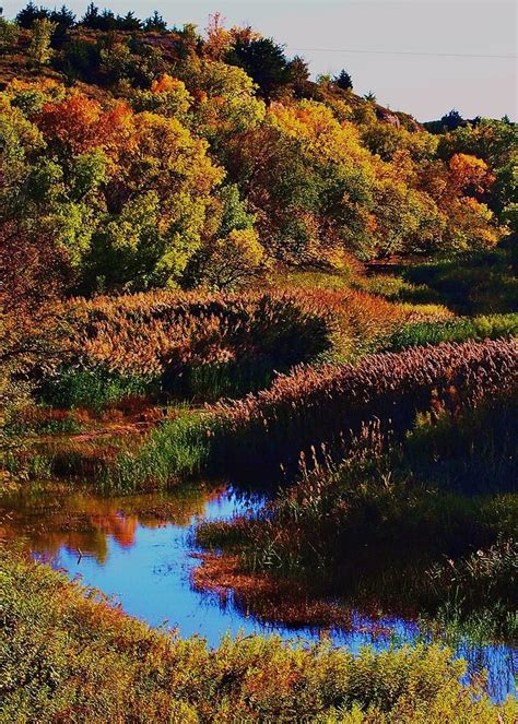 Autumn Along The Saline River In The Smoky Hills Of Kansas Photograph