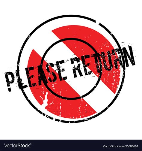 Please Return Rubber Stamp Royalty Free Vector Image