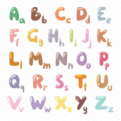 Cartoon Alphabet Symbols Vector Set Creative Daddy