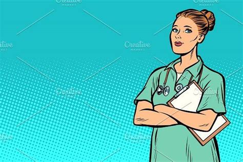 pop art nurse medicine and health retro vector illustration clinic design pop art
