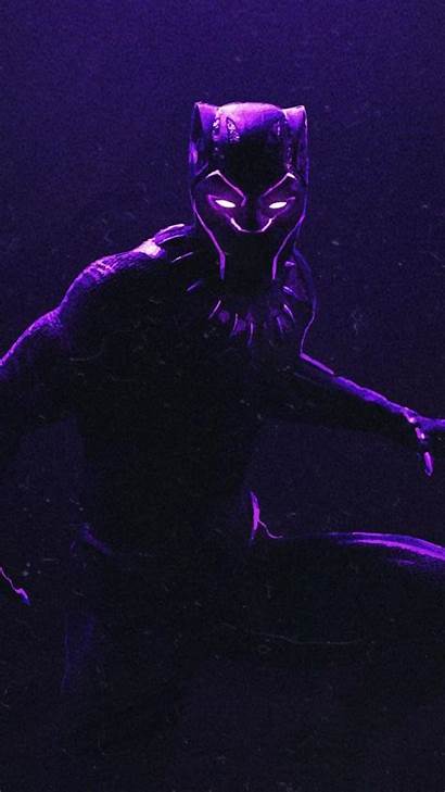 Panther Glowing Wallpapers Dark Purple Marvel Suit