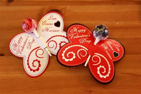 Items Similar To Butterfly Lollipop Personalized Valentines Day Cards