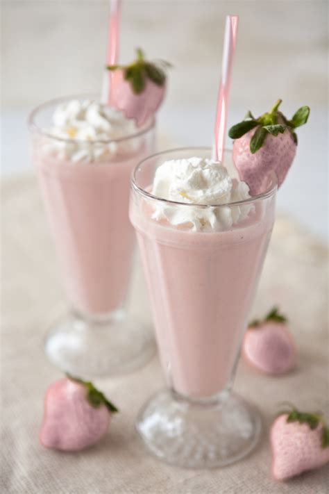 Pastel Pink Milkshakes Strawberry Banana Milkshake Breakfast Shake