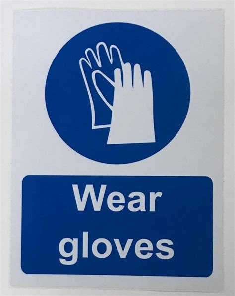 Mandatory Signs Wear Gloves Safety Sign 12mm Rigid Plastic 300mm X