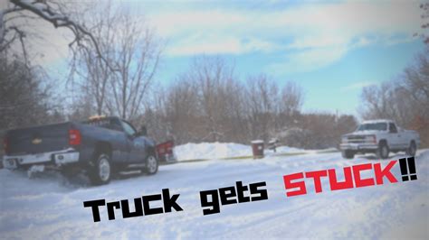 Silverado Gets Stuck Pushing Snow Plowing Vlog S1e3 Youtube