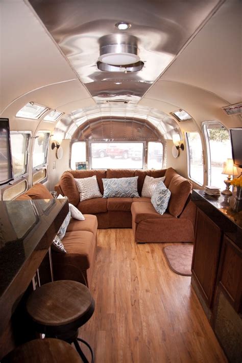 View Of The Front Of The Lounge Airstream Interior Airstream Remodel