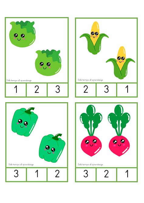 Tarjetas De Conteo Con Verduras Divertidaspages To  0008