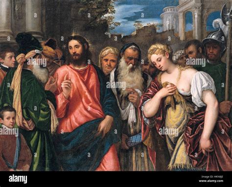 Lanciano Christ And The Adulteress Stock Photo Alamy
