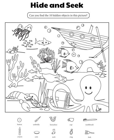 Printable Find The Hidden Objects
