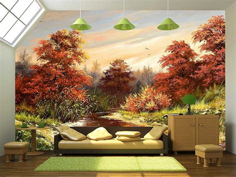 Wall26 Autumn Landscape With The River Removable Wall Mural Self