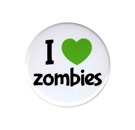 I Love Zombies Pinback Button Badge Pin 44mm 175 Inch I Heart Zombie