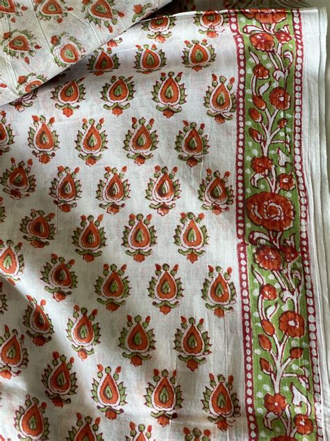 Hand Block Border Print Fabric Quilting Fabric Sewing Etsy Printing