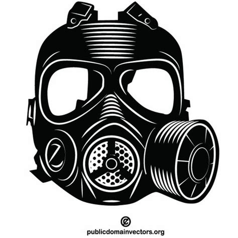 Gas Mask Monochrome Clip Art Public Domain Vectors