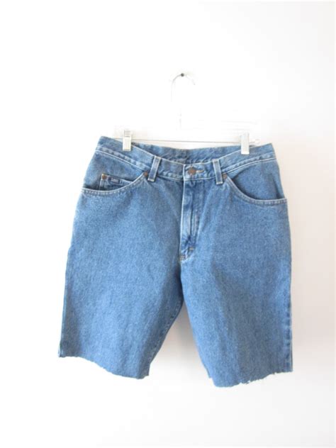 Mens Lee Denim Shorts Cut Off Jean Shorts By Marjoriesmemories