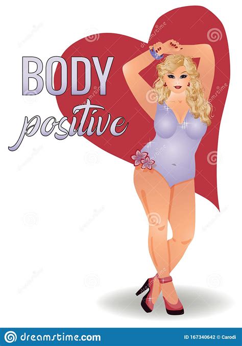 Body Positive Plus Size Beautiful Girl Vector Stock Vector Illustration Of Sensual Girl