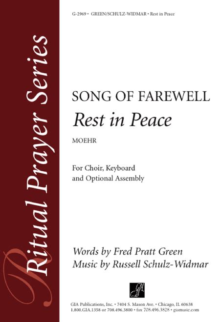 re.kwiˈɛs.kat in ˈpa.tʃe)) is a short epitaph or the phrase dormit in pace (english: A Song Of Farewell: Rest In Peace Sheet Music By Russell Schulz-Widmar - Sheet Music Plus