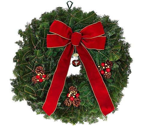 Fresh Balsam Holiday Wreath W Jingle Bell By Valerie —