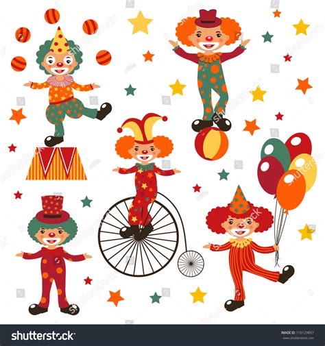 Happy Clowns Stock Vector Royalty Free 110129897 Shutterstock