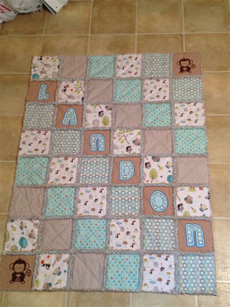 Quilt For Baby Landon That I Made Rag Quilt Patterns Baby Boy Quilt