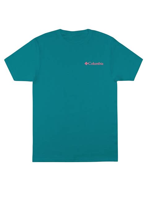 columbia mens recount teal logo graphic classic fit t shirt s