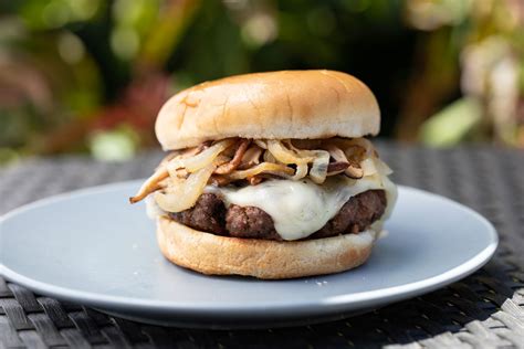 Grilled Mushroom Swiss Burger Recipe