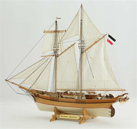 Sailing Ship Model German Schooner Hansine 19th Century