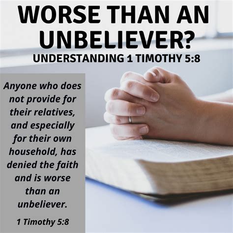 Worse Than An Unbeliever Understanding 1 Timothy 58 Amos Ministries