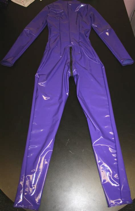Xs Purple Pvc Catsuit With Long 36 Zipper From Artifice