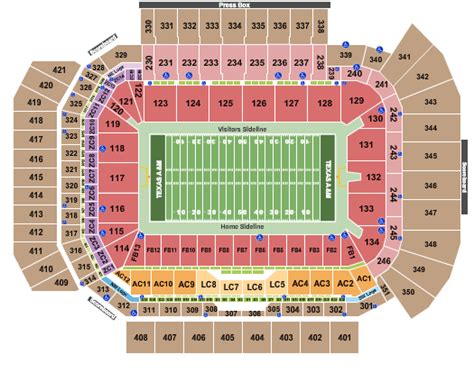 Kyle Field Seating Chart Rows Seats And Club Seats