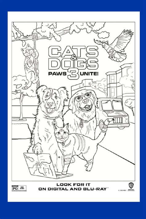 Cats and Dogs Coloring Page - Paws Unite! - Mama Likes This