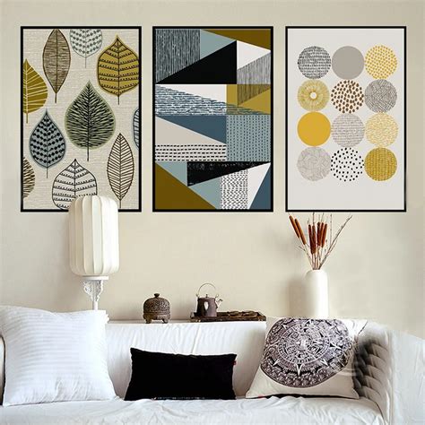 Abstract Geometric Canvas Paintings Nordic Scandinavian Posters Prints