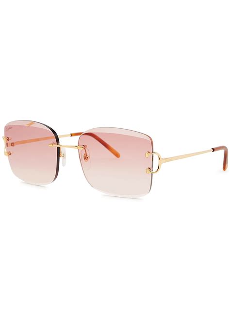 Cartier Signature C De Cartier Rimless Square Frame Sunglasses Harvey Nichols