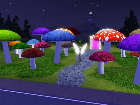 Mod The Sims Decorative Giant Mushrooms To Bring Bit Of Fantasy Into