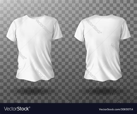 White T Shirt Mockup T Shirt With Short Sleeves Vector Image